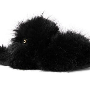 Michael Kors Black Cozy Fur Slippers